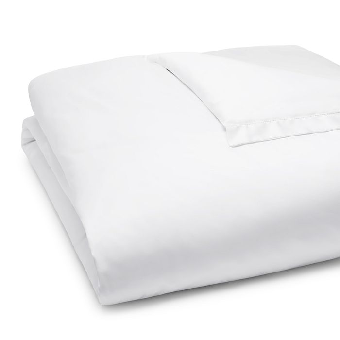 Amalia Home Collection Linen And Silk Hemstitch Duvet Cover, Queen In White