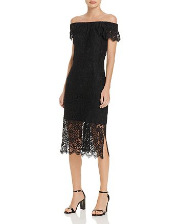 nanette Nanette Lepore Off-the-Shoulder Lace Midi Dress | Bloomingdale's