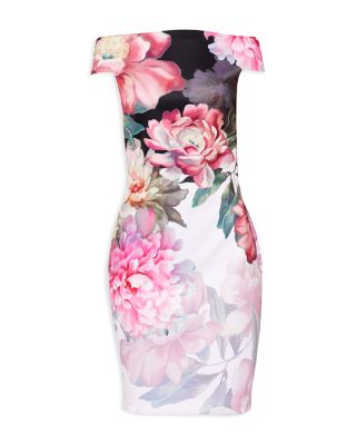 Ted Baker Emly Painted Posie Off-the-Shoulder Dress Bloomingdale's