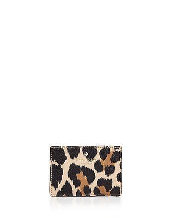 kate spade new york Hyde Lane Leopard Print Leather Card Case |  Bloomingdale's