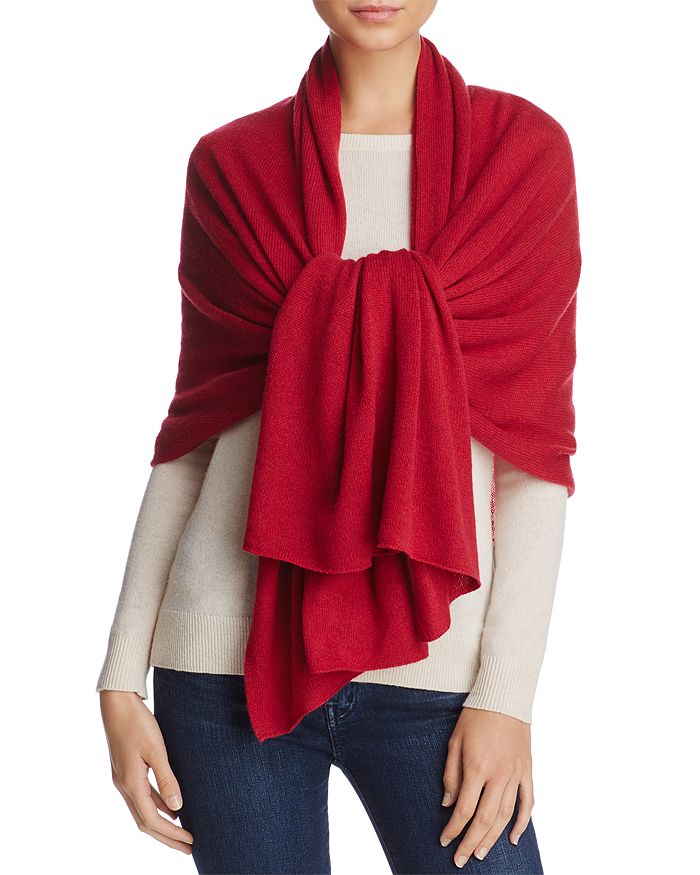C By Bloomingdale's Oversized Cashmere Travel Wrap - 100% Exclusive In Ruby