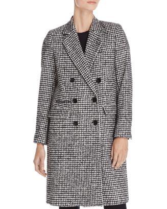 The Kooples Mark Graphic Houndstooth-Style Coat | Bloomingdale's