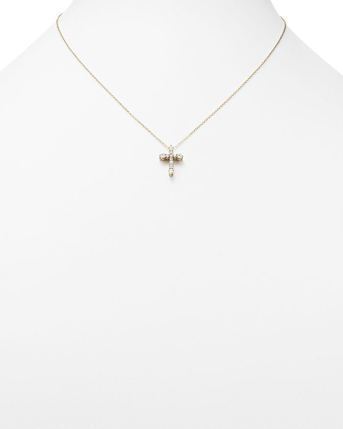 Shop Bloomingdale's Diamond Cross Pendant Necklace In 14k Yellow Gold,.50 Ct. T.w. - 100% Exclusive In White/gold