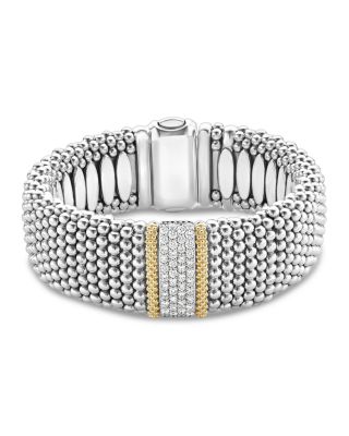 LAGOS - 18K Gold & Sterling Silver Diamond Lux Single Station Bracelet, 23mm