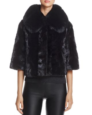Maximilian Furs Fox Fur-Collar Saga Mink Fur Coat Exclusive