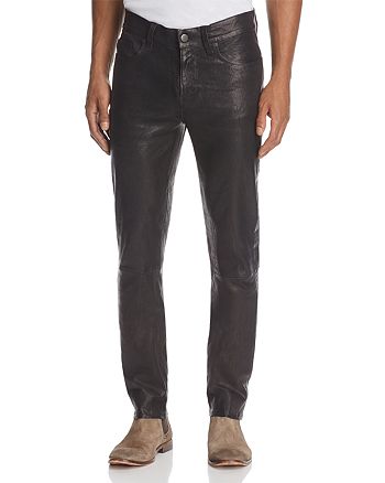 J Brand Mick Skinny Fit Leather Pants in Washed Black | Bloomingdale's