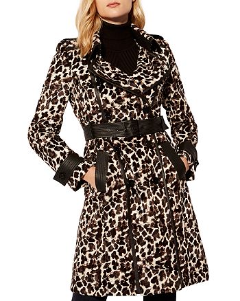 KAREN MILLEN Double-Breasted Leopard-Print Coat | Bloomingdale's