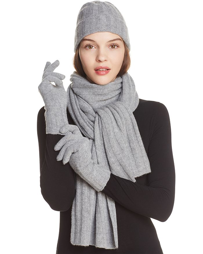 C By Bloomingdale S Ribbed Cashmere Cuff Hat Headband Scarf