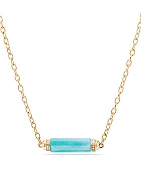 David Yurman - Barrels Single Station Necklace with Gemstones & Diamonds in 18K Yellow Gold