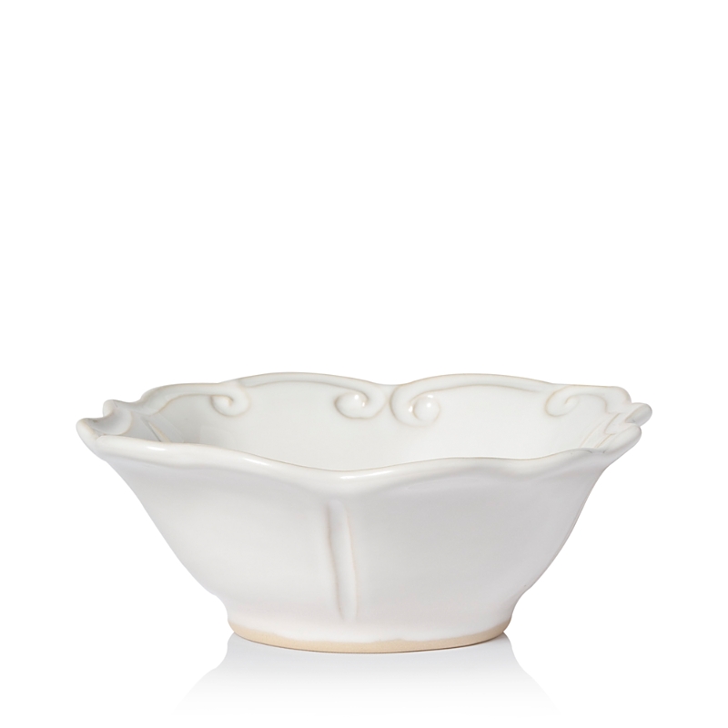 Vietri Incanto Stone Baroque Cereal Bowl, White In White