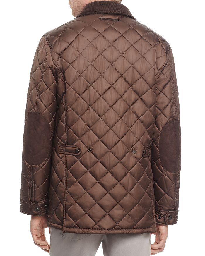 Shop Cole Haan Quilted Elbow-patch Jacket In Wren Brown