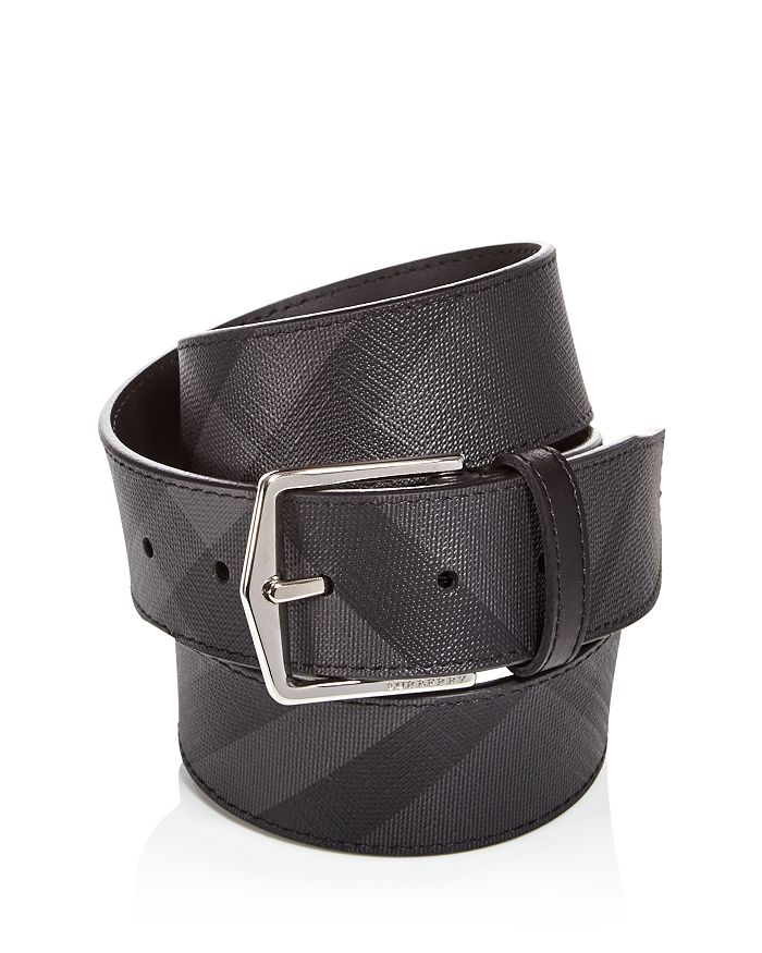 Checked Belt in Grey - Burberry