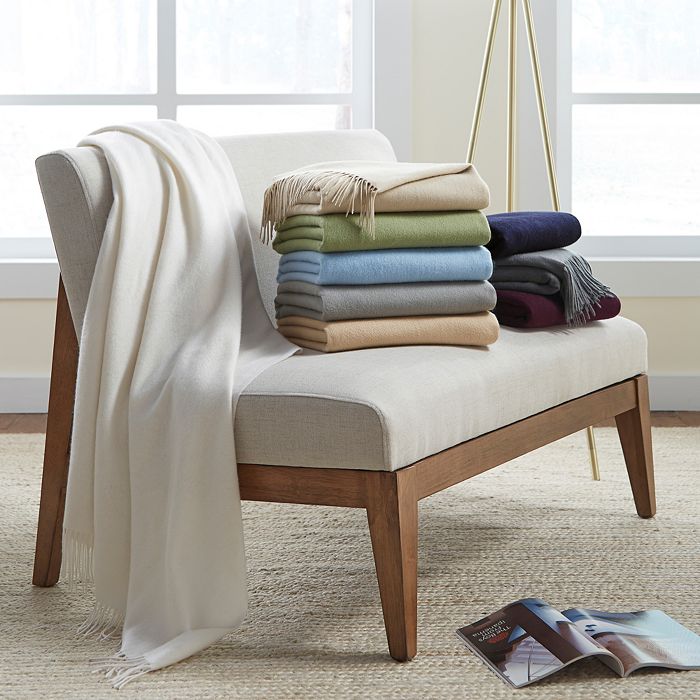 Shop Sferra Cashmere Dorsey Throw In Almond Beige