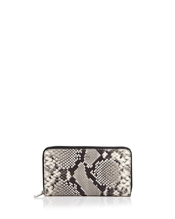 Gucci Snake print leather zip around wallet