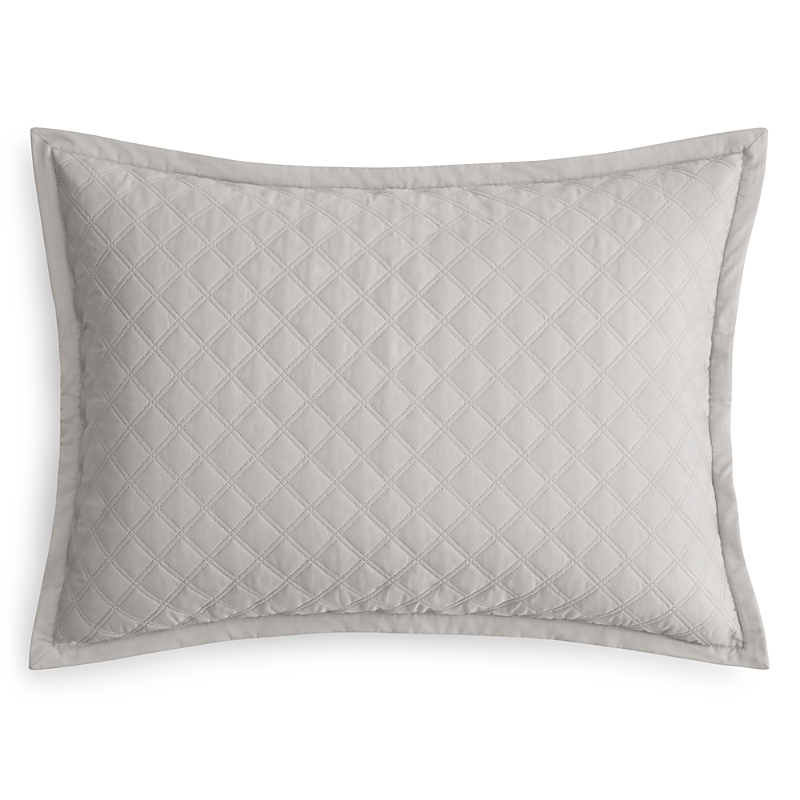 Hudson Park Collection Hudson Park Double Diamond Quilted Standard Sham - Exclusive In Gray