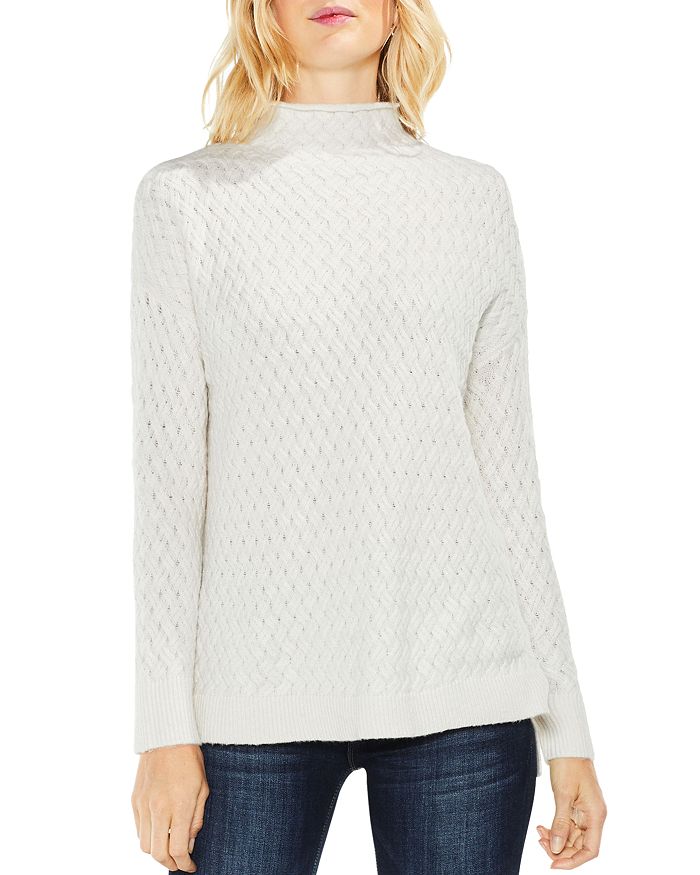 VINCE CAMUTO Mock Neck Novelty Cable Sweater Bloomingdale s