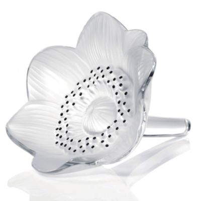 Lalique Anemone Crystal Flower Paperweight