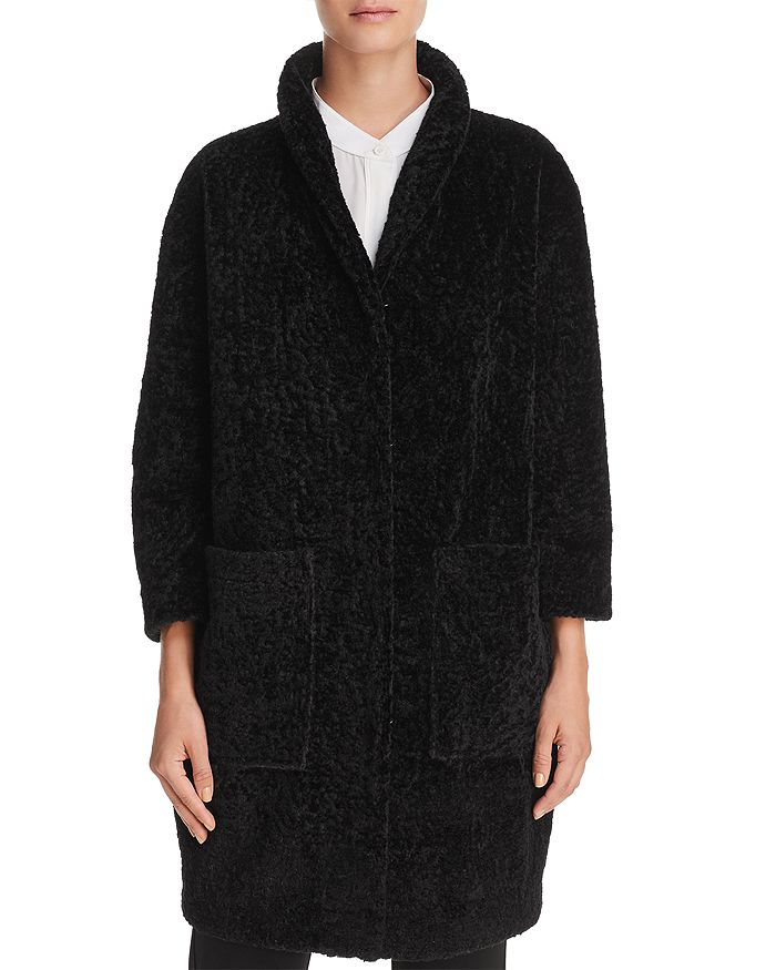 Donna Karan Curly Faux Fur Cocoon Coat | Bloomingdale's