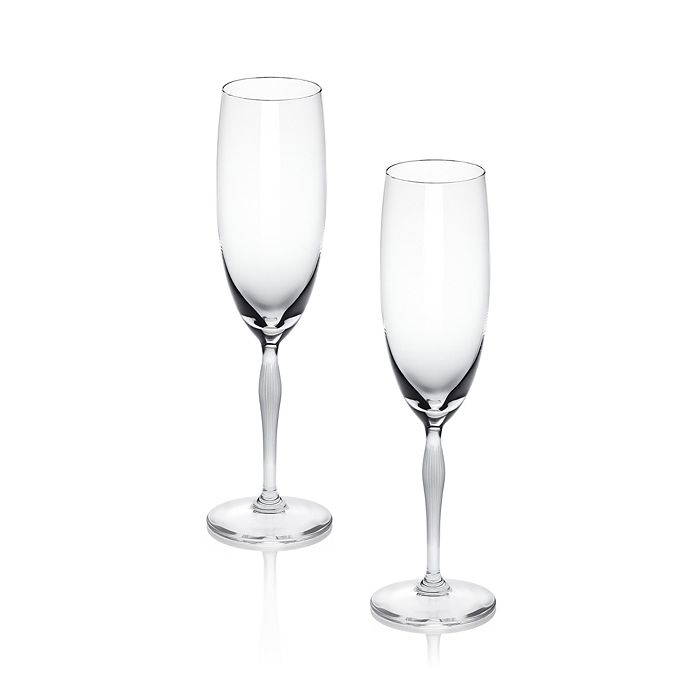 Shop Lalique 100 Points Champagne Flute, Set Of 2 In Clear