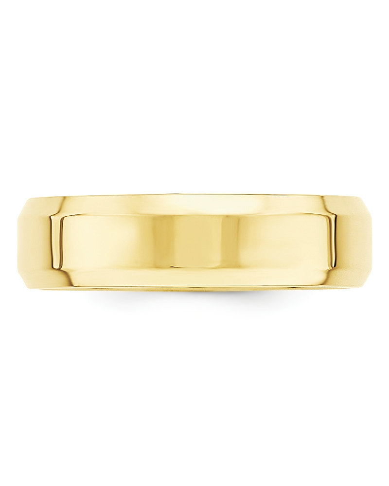 Bloomingdale's Men's 6mm Bevel Edge Comfort Fit Band 14k Yellow Gold
