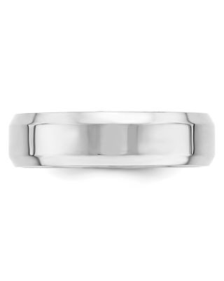 Men's 6mm Bevel Edge Comfort Fit Band in 14K White Gold 