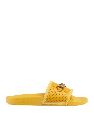 gold gucci slides