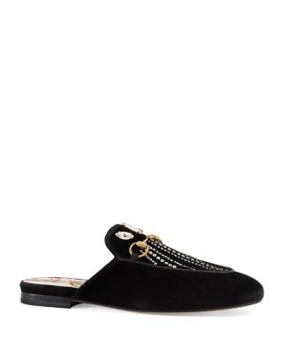 Gucci Women's Princetown Embellished Velvet Mules | Bloomingdale's