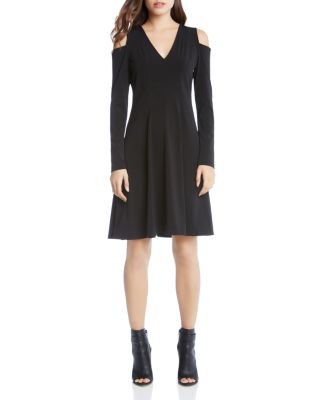 Karen Kane Women's Cold Shoulder Studded Dress - Rayon Spandex, V-Neck, Above Knee - View #6