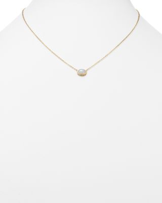 Opal Oval Pendant Necklace in 14K Yellow Gold, 18" 