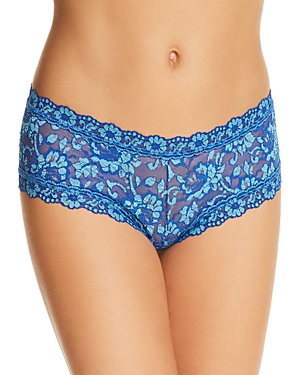 Hanky Panky Cross-dyed Lace Boyshort In Atlantis/blue