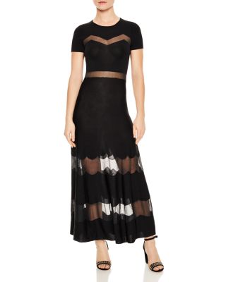 Sandro Faty Mesh-Inset Maxi Dress | Bloomingdale's Women