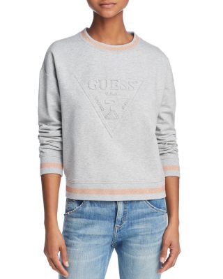 guess embossed logo sweatshirt