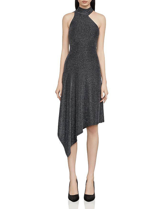 Bcbg asymmetrical mock neck dress sales