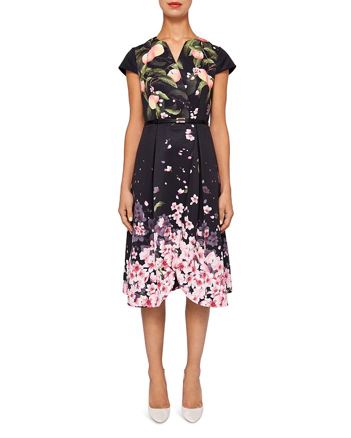 Ted Baker Fredica Peach Blossom Faux-Wrap Dress | Bloomingdale's