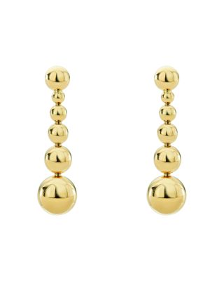 Caviar Gold Collection 18K Gold Graduated Six Bead Drop Earrings - Exclusive 