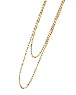 Caviar Gold Collection 18K Gold Ball Chain Necklace, 34"
