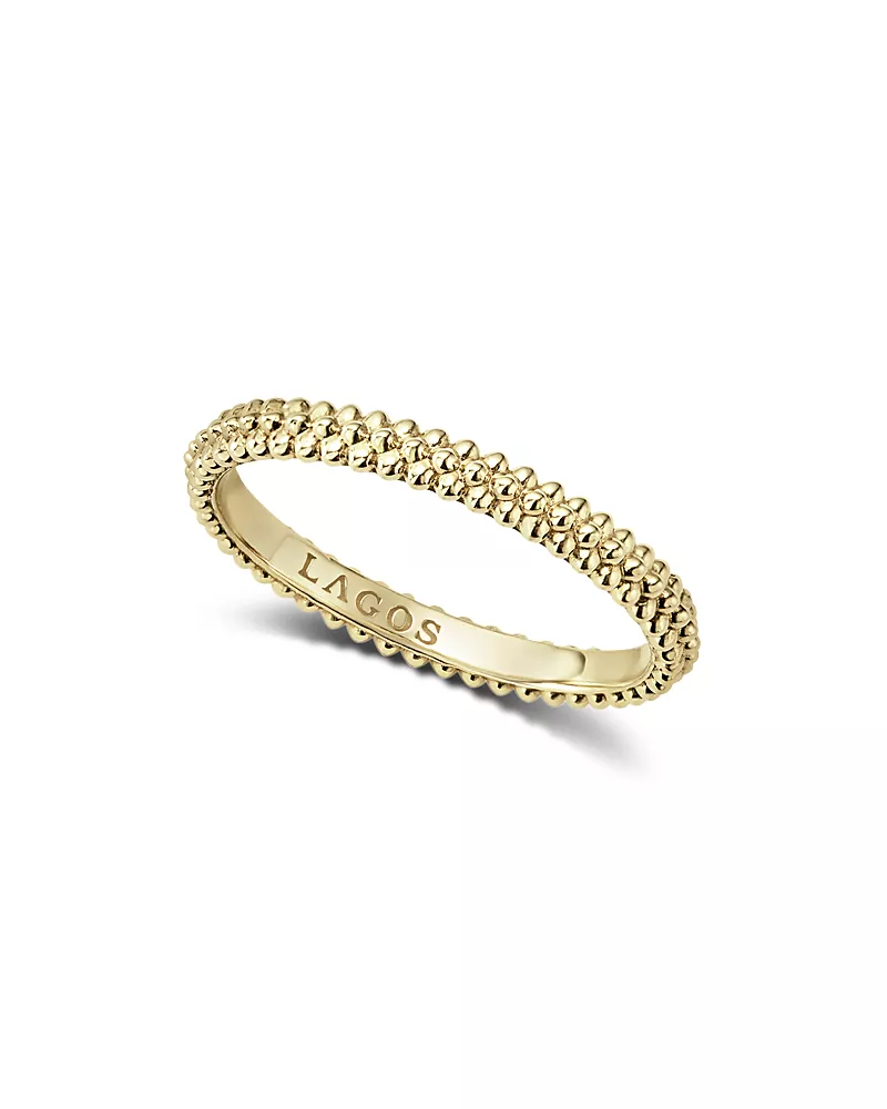 Lagos Caviar Gold Collection 18K Gold Micro-Beaded Ring