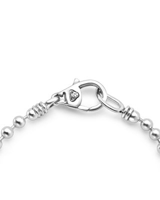 Sterling Silver Caviar Spark Diamond Bar Chain Bracelet