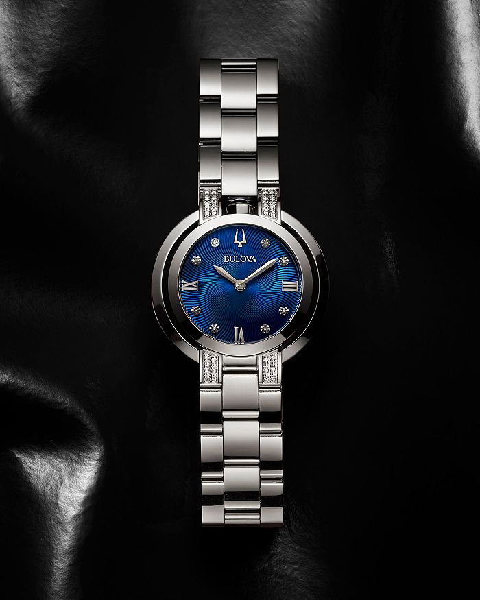 Shop Bulova Rubaiyat Diamond Watch, 35mm - 100% Exclusive In Blue/silver