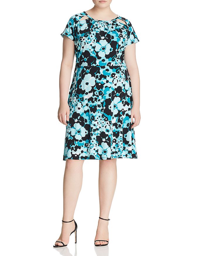 MICHAEL Michael Kors Plus Springtime Floral Cutout Dress | Bloomingdale's