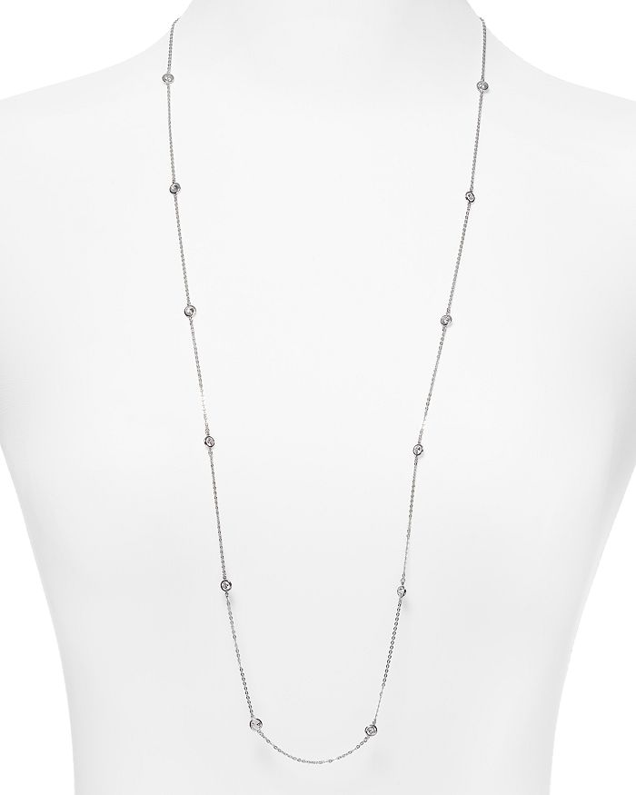 Crislu Station Chain Necklace, 36 In Silver