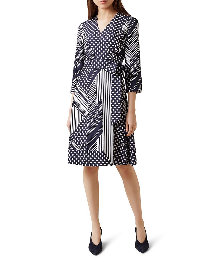 HOBBS LONDON Shelly Mixed Print Wrap Dress Bloomingdale s