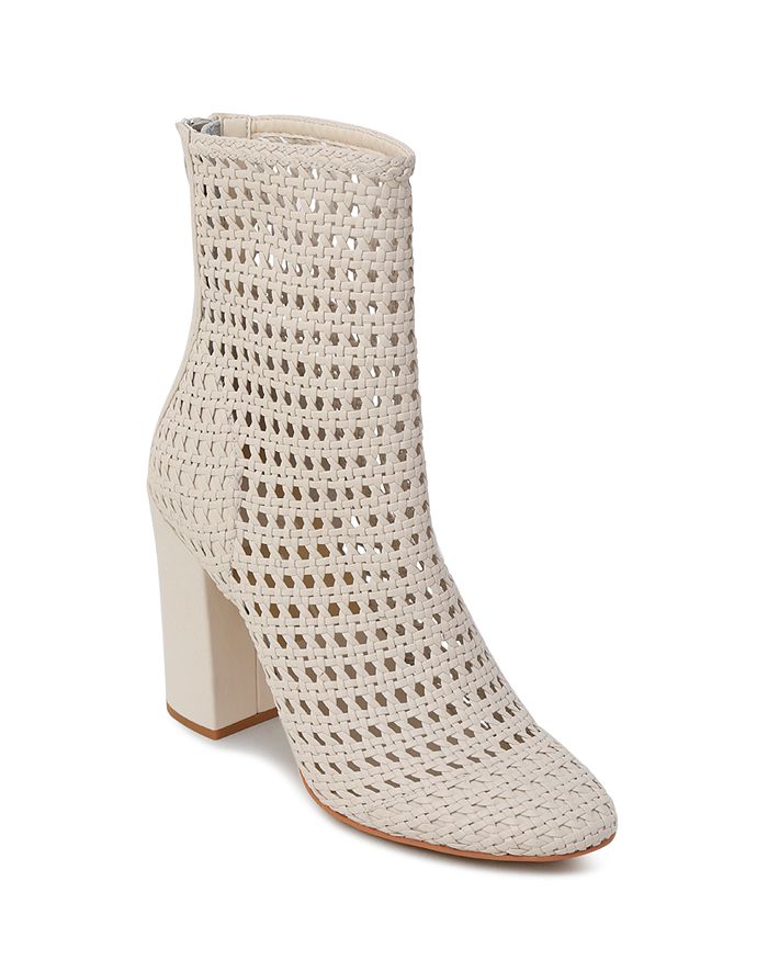 Dolce Vita Women s Woven Leather Block Heel Booties Bloomingdale s