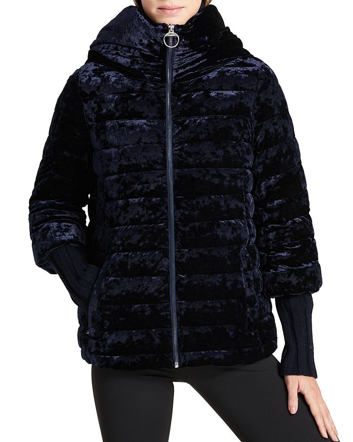 Crushed velvet deals puffer jacket