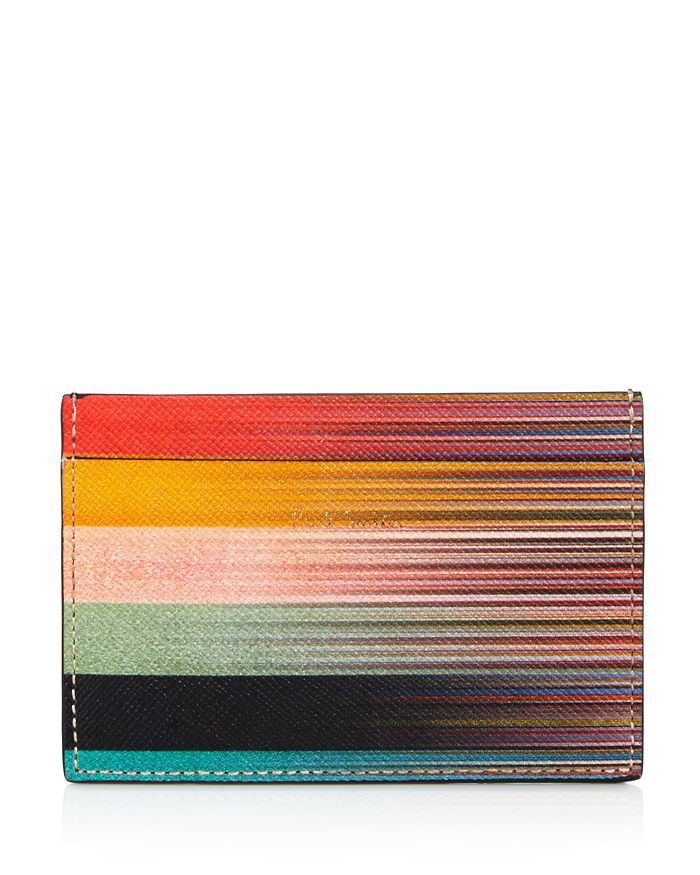 Paul Smith Faded Artist-Stripe Leather Card Case | Bloomingdale's