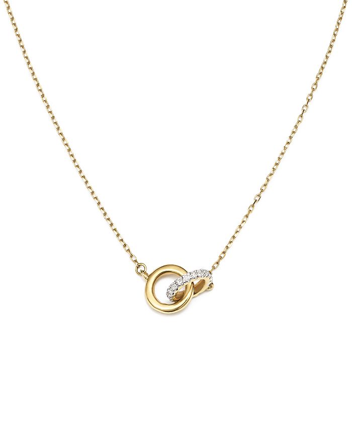 Adina Reyter 14k Yellow Gold Pave Diamond Interlocking Loop Necklace, 15