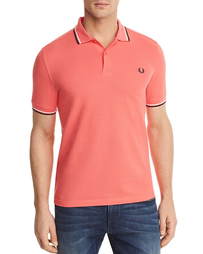 Fred Perry Twin Tipped Slim Fit Polo In Port