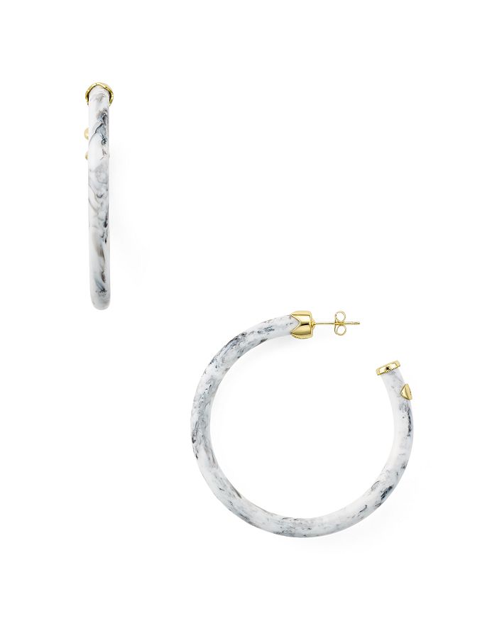 Argento Vivo Marbleized Hoop Earrings In White
