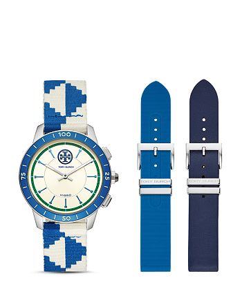 Tory Burch ToryTrack Collins Blue Hybrid Smartwatch, 38mm | Bloomingdale's