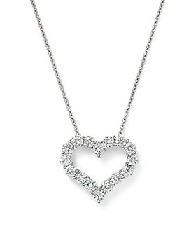 Bloomingdale's - Diamond Heart Pendant Necklace in 14K White Gold, 1.0 ct. t.w. - 100% Exclusive